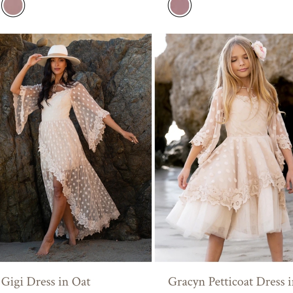 Gracyn Petticoat Dress in Cream- Mommy And Me Matching